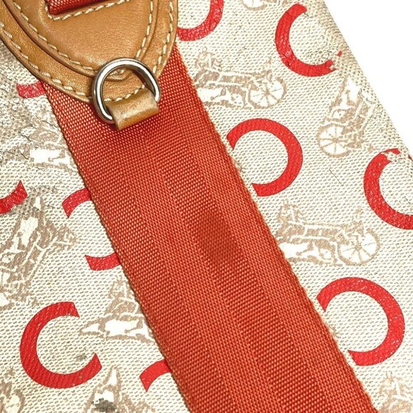 CELINE Logo Macadam Horse-drawn Carriage Bag Crossbody Pochette Shoulder Bag - Picture 13 of 14